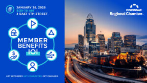 January 2026 Cincinnati Regional Chamber Member Benefits 101 Event Graphic